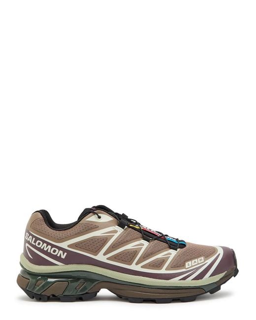 Salomon Brown Xt-6 Panelled Mesh Sneakers