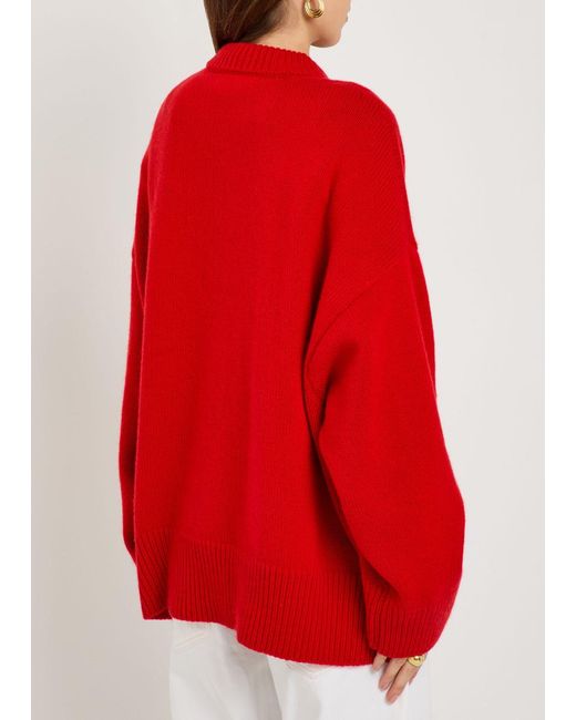 The Elder Statesman Red Pali Cashmere Jumper