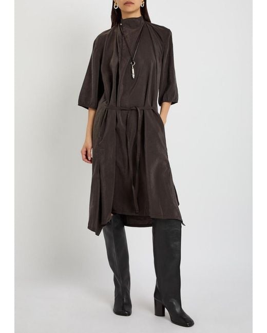 Lemaire Black Silk-Blend Midi Dress