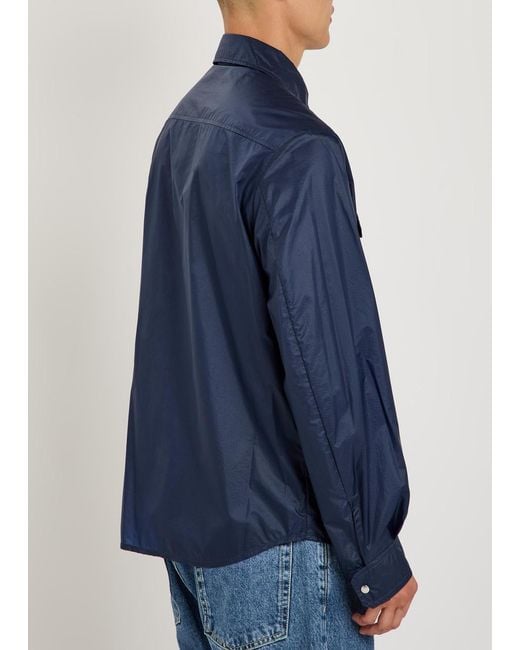 Moncler Blue Nylon Overshirt for men