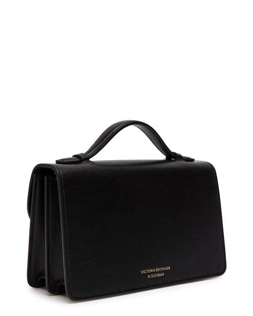 Victoria Beckham Black Dorian Mini Grained-Leather Top Handle Bag
