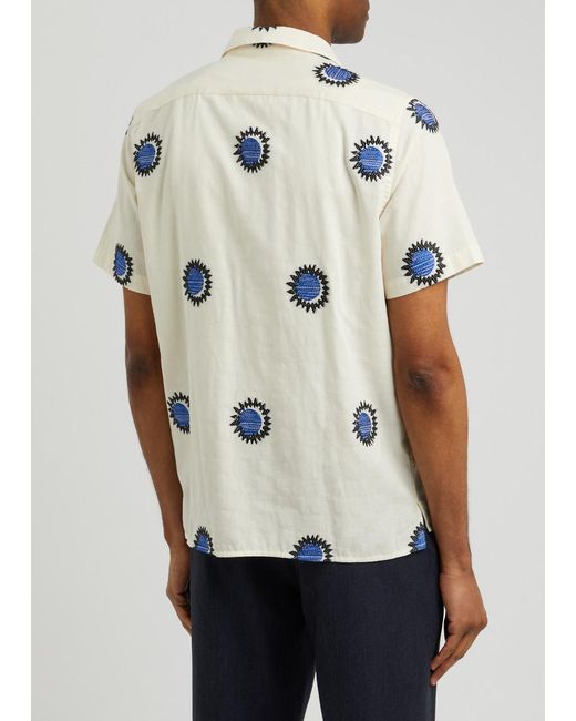 PS by Paul Smith White Embroidered Cotton-Blend Shirt for men