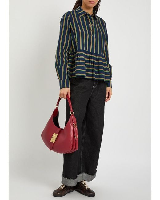 Damson Madder Green Kinsley Striped Cotton-Poplin Shirt