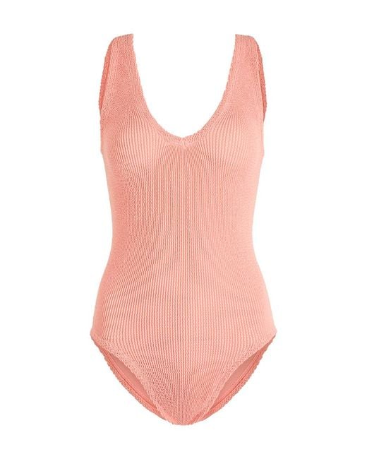 Hunza G Pink Sadie Crinkle Swimsuit
