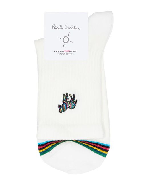 Paul Smith White Logo Cotton-blend Socks for men