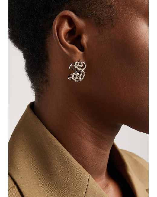 Marc Jacobs White The Monogram Crystal-embellished Earrings