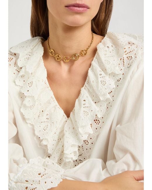 Chloé Metallic The Chloé Script Necklace