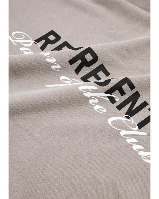 Represent Gray Patron Of The Club Hooded Cotton Sweatshirt for men