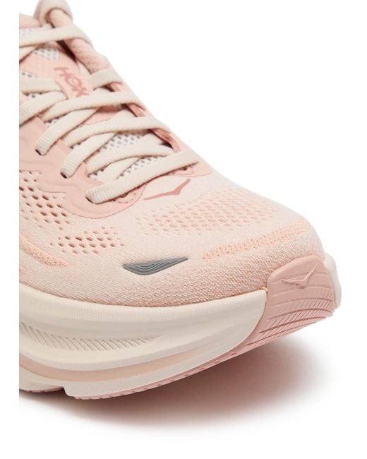 Hoka One One Pink Bondi 9 Mesh Sneakers