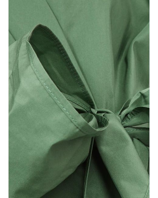 Weekend by Maxmara Green Giambo Belted Taffeta Midi Wrap Dress