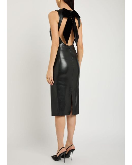 khaki faux leather dress Aida Khaki Green Faux Leather PU Mini Dress