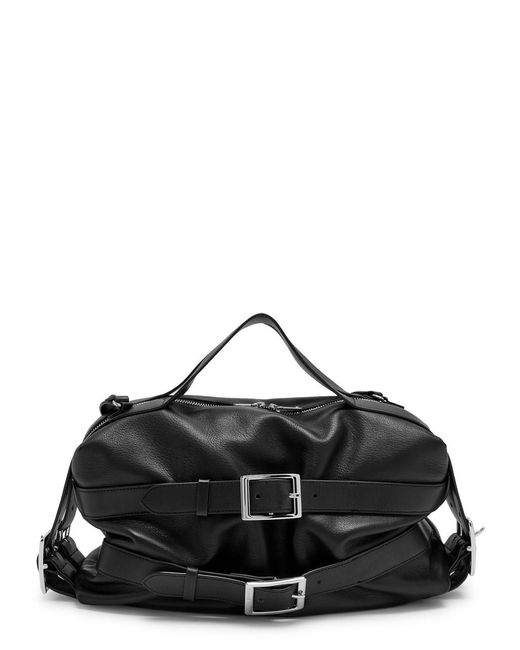 Simone Rocha Black Biker Belted Leather Shoulder Bag