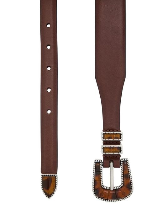 Silver Ostrich White Crazy Leather Belt