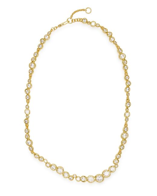Alexis White Asterales Crystal-Embellished 14Kt-Plated Necklace