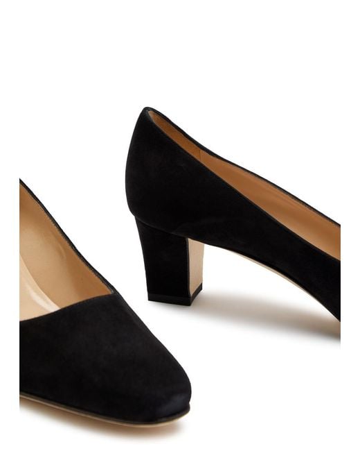 Manolo Blahnik Black Okkatopla 50 Suede Pumps