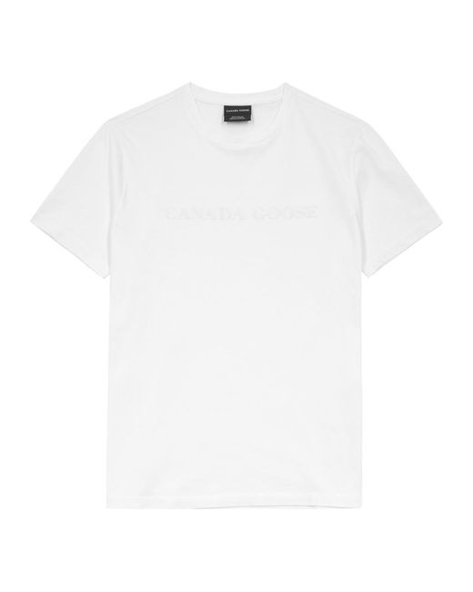 Canada Goose White Emersen Logo Cotton T-Shirt for men