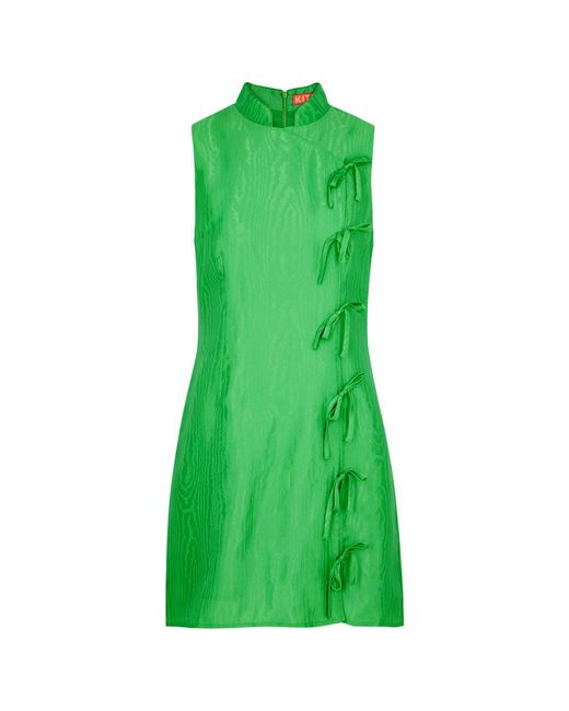 Kitri Green Aubrey Satin Mini Dress