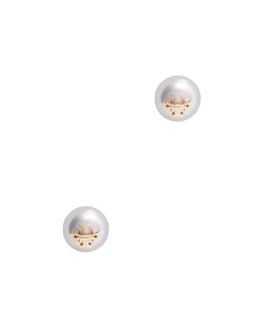Tory Burch White Essential -plated Stud Earrings
