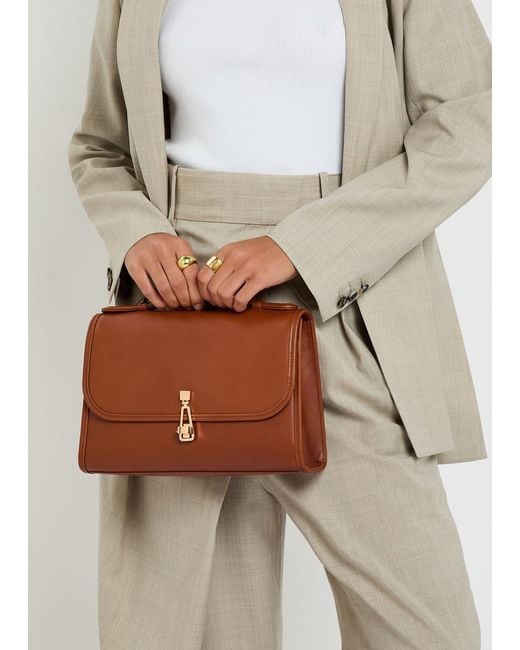Gabriela Hearst Brown Leonora Medium Leather Top Handle Bag