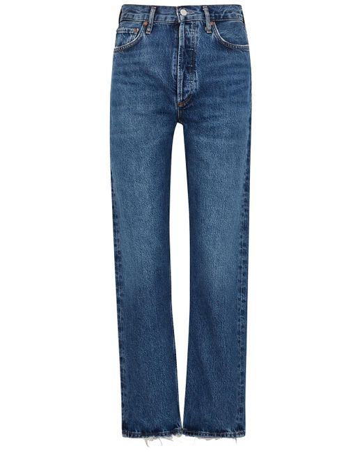 Agolde Denim 90's Pinch Waist Dark Blue Straight-leg Jeans | Lyst
