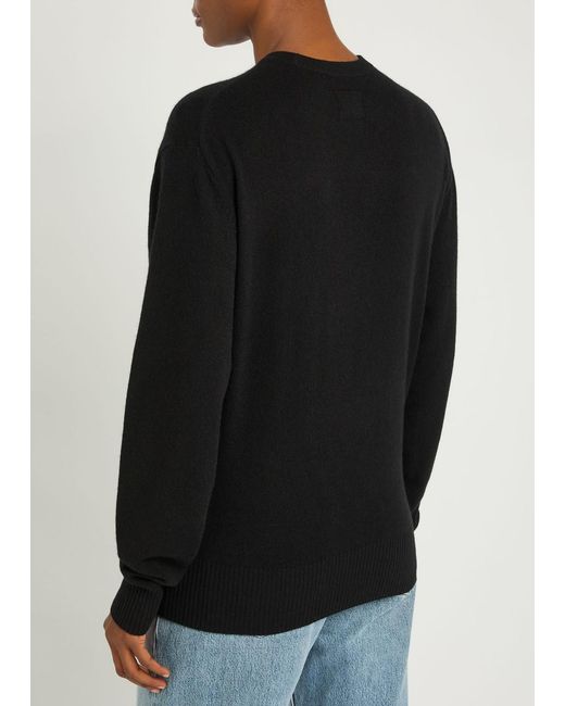 Totême Black Classic Crew-Neck Cashmere Jumper