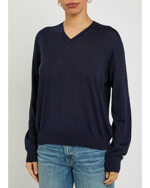 RÙADH Blue The Oscar V-Neck Wool Jumper