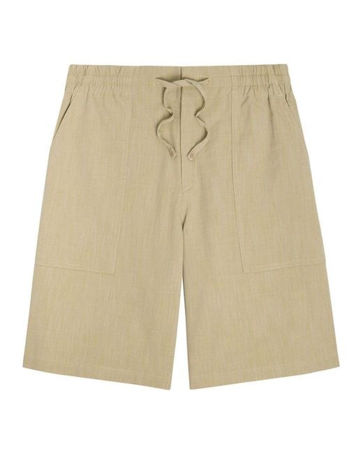 Drole de Monsieur Natural Short Elastiqué Textured Canvas Shorts for men