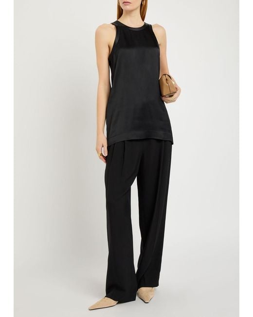 Totême Black Satin Tank Top