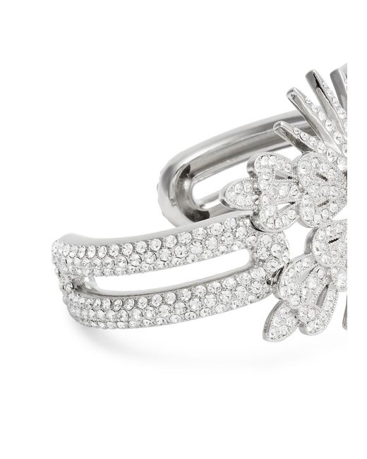 Rabanne White Floral Crystal-embellished Bracelet