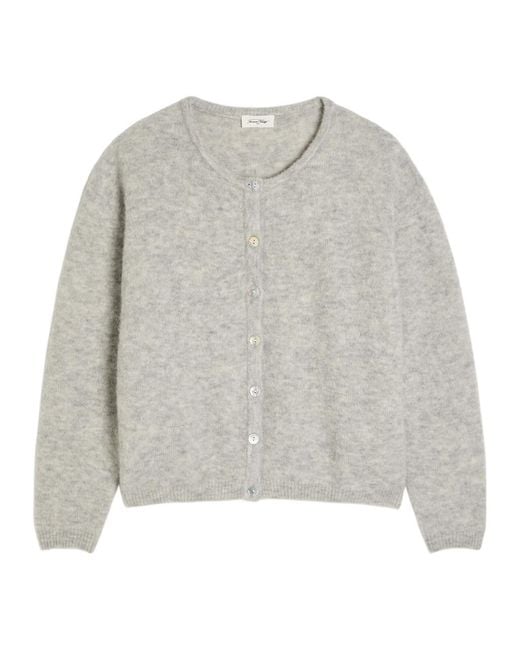 American Vintage Gray Vitow Brushed-Knit Cardigan