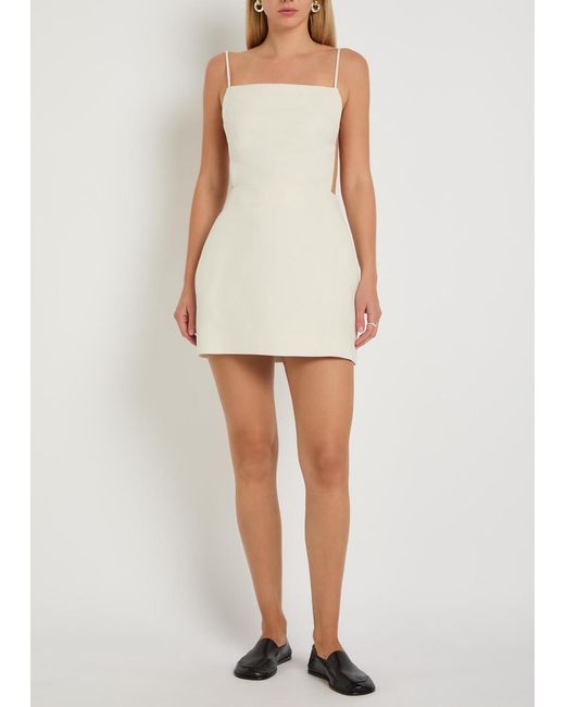 Calvin Klein White Henrietta Open-Back Canvas Mini Dress