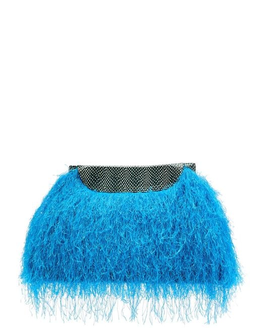 Dries Van Noten Blue Blossom Fringed Shoulder Bag