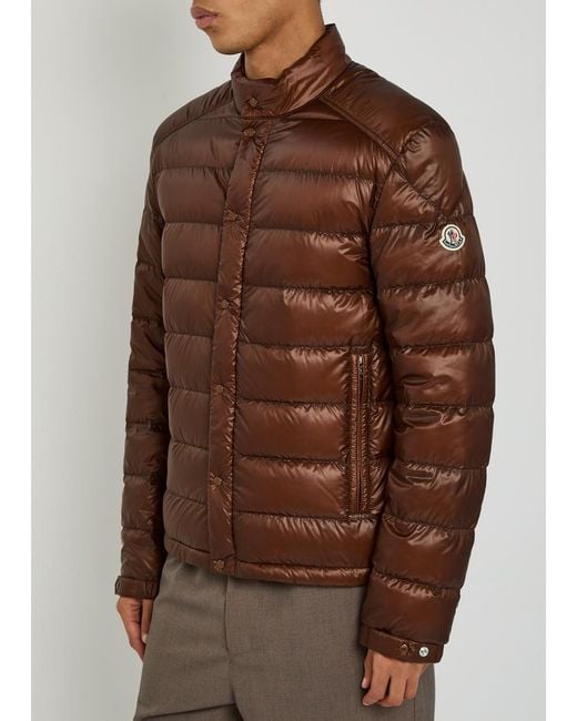 Moncler Brown Selves Quilted Shell Jacket for men