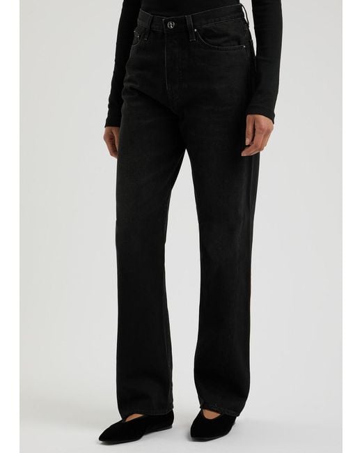 Totême Black Twisted Seam Straight-Leg Jeans