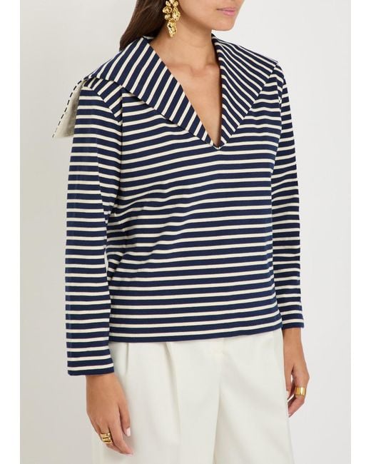 Les Vacances d'Irina Blue The Seaman Striped Cotton Top