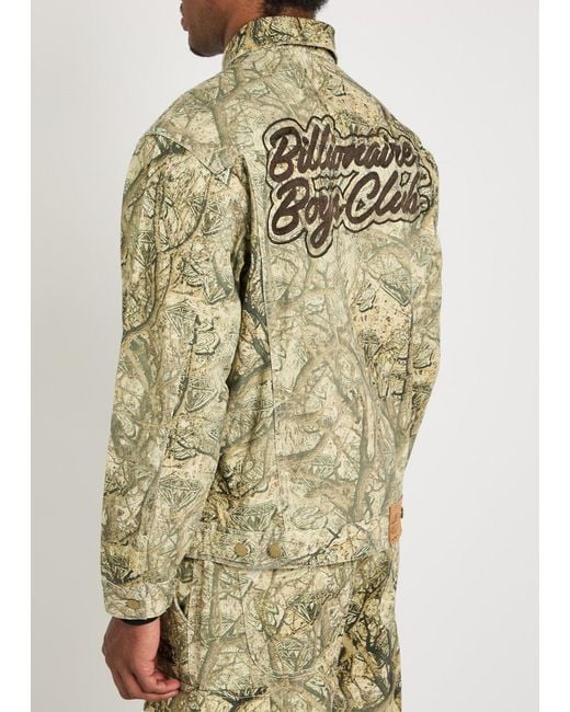 BBCICECREAM Gray Camouflage Logo-Embroidered Cotton Jacket for men
