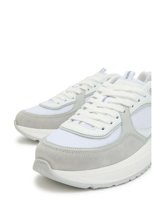 Cleens White Onesixty Panelled Mesh Sneakers for men