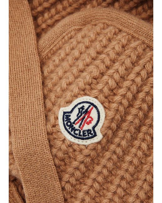 Moncler Brown Ribbed Wool Hat
