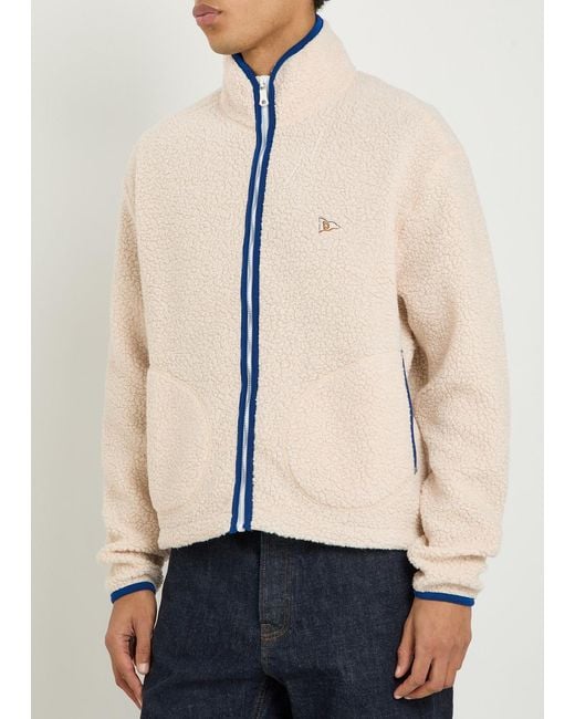 Drake's Natural Logo-Embroidered Bouclé Jacket for men