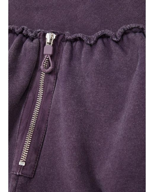 ROTATE SUNDAY Purple Enzyme Logo-embroidered Cotton Sweatpants