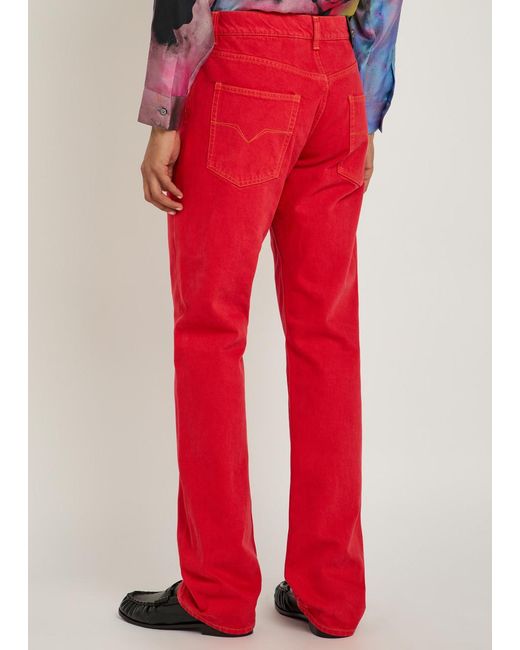 Versace Red Straight-Leg Jeans for men