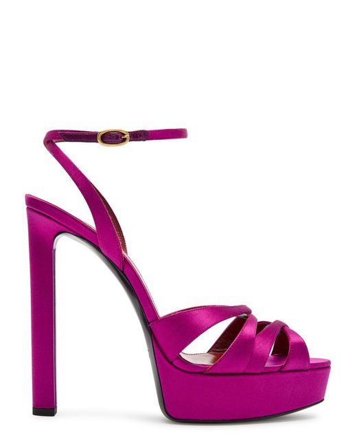 Saint Laurent Purple Chandelle 110 Satin Sandals