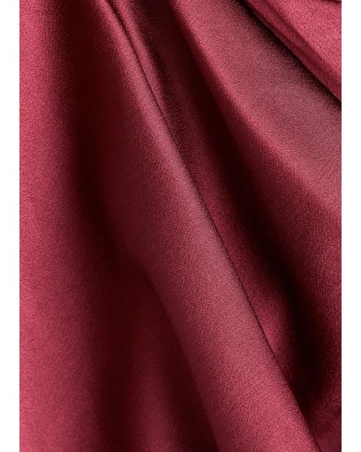 Jonathan Simkhai Red Phoebe Draped Satin Top