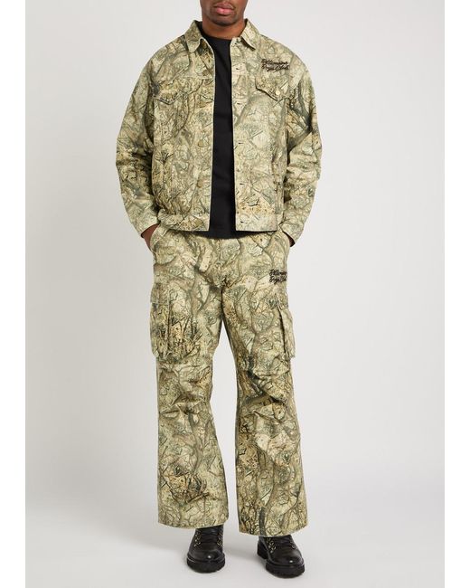 BBCICECREAM Gray Camouflage Logo-Embroidered Cotton Jacket for men