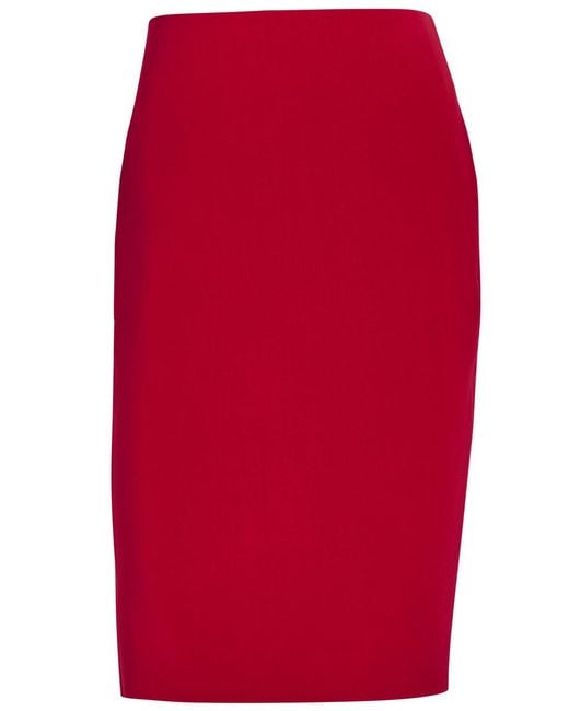 Saint Laurent Red Woven Midi Skirt