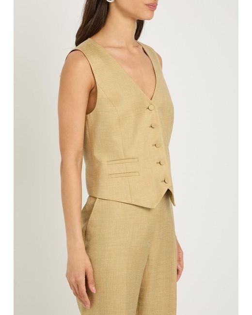 Gabriela Hearst Natural Coleridge Wool And Silk-Blend Vest