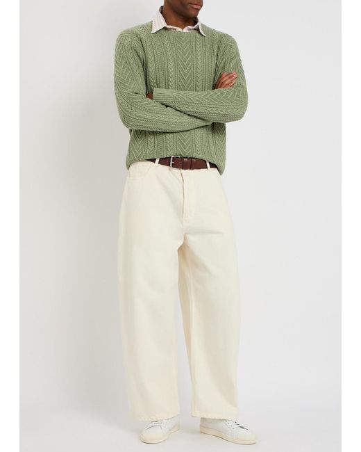 Polo Ralph Lauren Green Cable-Knit Cotton And Linen-Blend Jumper for men