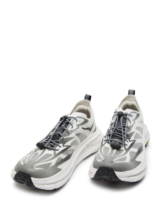Hoka One One White Mafate Speed 4 Lite Panelled Sneakers for men