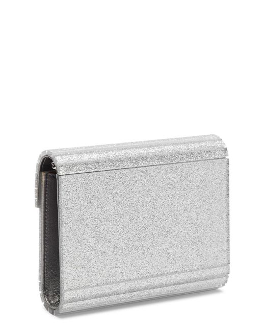 Jimmy Choo Gray Candy Glittered Acrylic Cross-body Bag