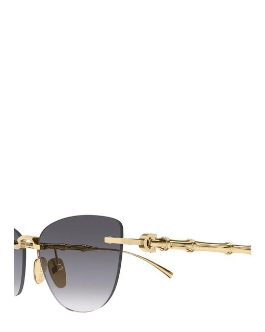 Gucci White Rimless Square-Frame Sunglasses